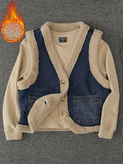 Hedda – Gilet in denim di pile