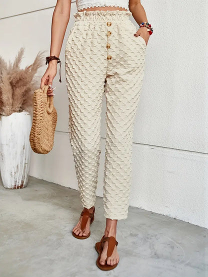 Indah – Pantaloni eleganti con goffratura 3B