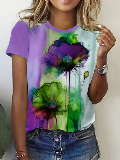 Damia – T-shirt con stampa floreale creativa