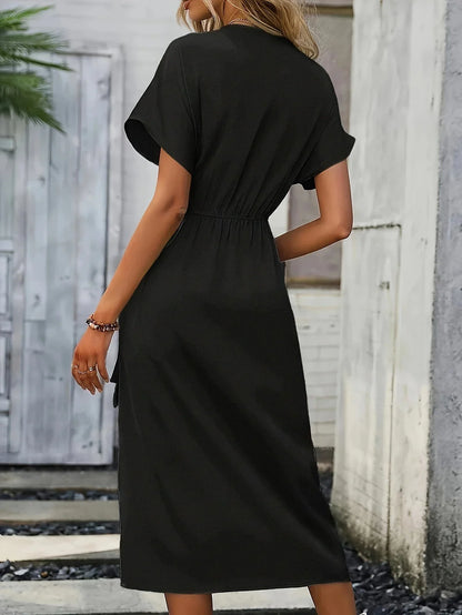 Isoliera - Abito elegante a portafoglio con scollo a V