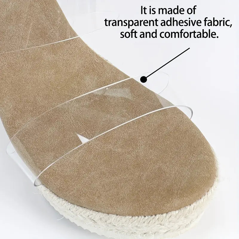 Lilou – Mules espadrillas con cinturino trasparente e tacco a zeppa