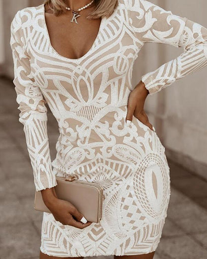 Novessa – Miniabito elegante a maniche lunghe