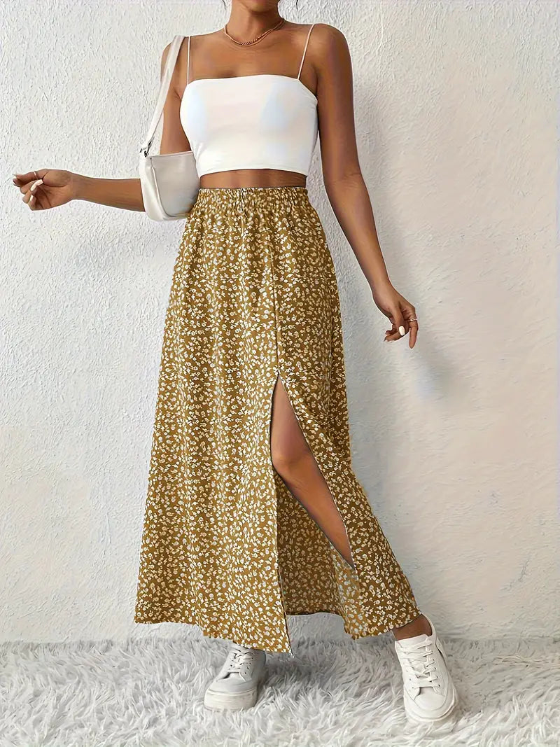 Aori – Eleganti gonne lunghe a vita alta con motivi floreali