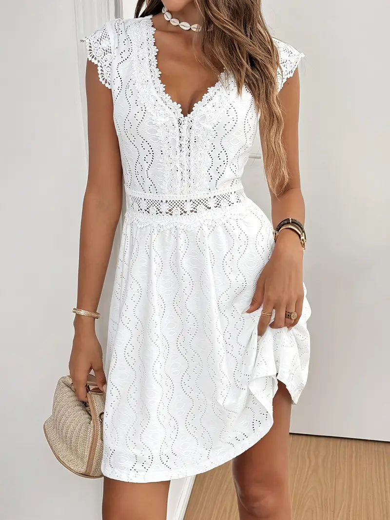 Avenleigh – Abito a trapezio da donna con maniche in pizzo