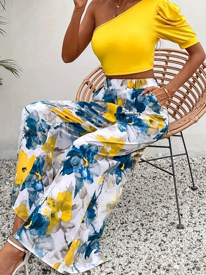 Syvaris – Pantaloni ampi con motivo floreale