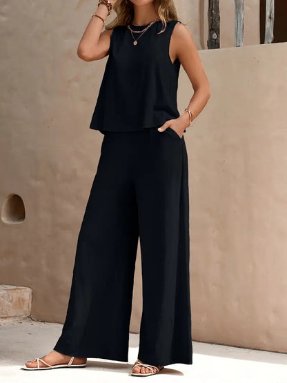 Faylisse – Elegante set da salotto senza maniche e gamba larga