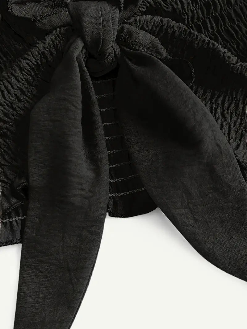 Suzy – Elegante completo due pezzi senza spalline con papillon