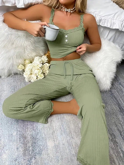 Thaliora – Set alla moda composto da top senza maniche e pantaloni