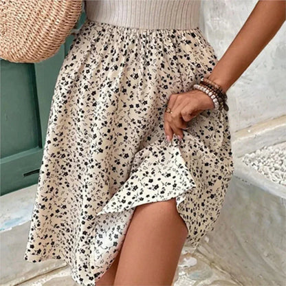 Lirith – Adorabile vestito allacciato al collo con motivo floreale