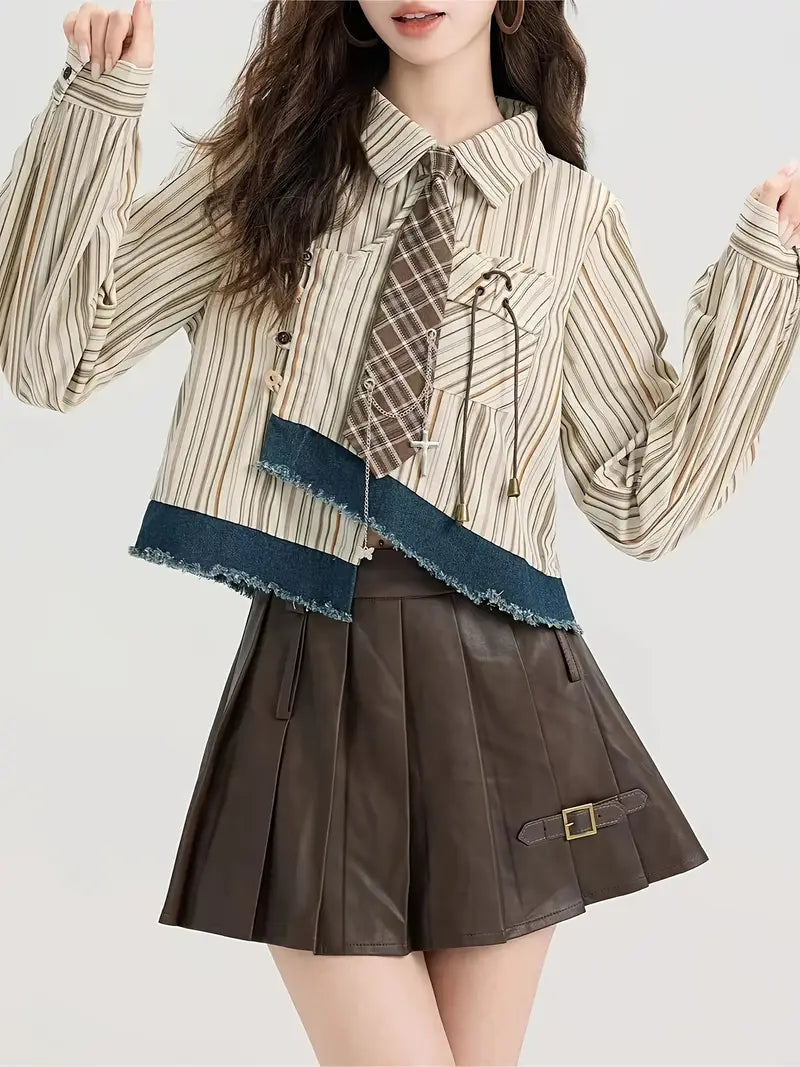 Oaklynn – Blusa in cotone a righe