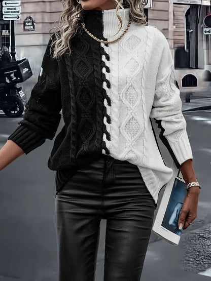 Merla - Maglione dolcevita lavorato a maglia grossa