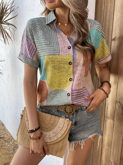 Belladonna – Elegante camicetta multicolore