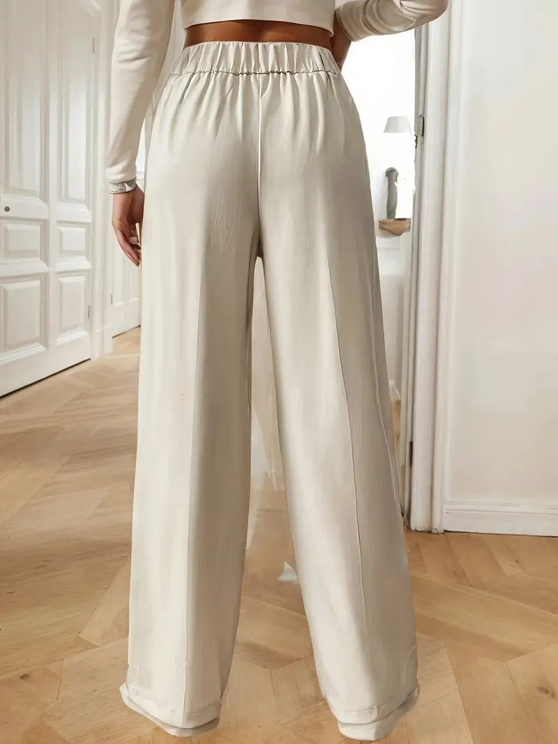 Lethoria – Pantaloni eleganti a vita alta e gamba ampia