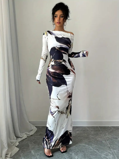 Alexia – Abito maxi elegante con maniche lunghe