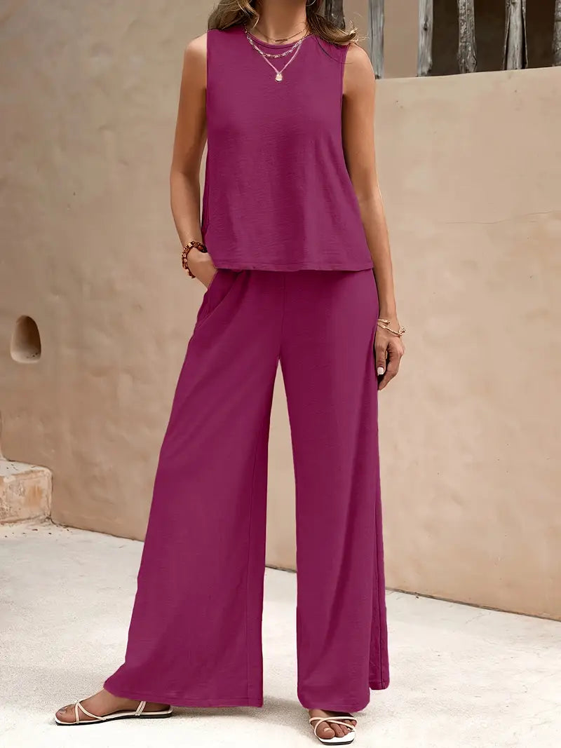 Remy – Elegante completo composto da top senza maniche e pantaloni