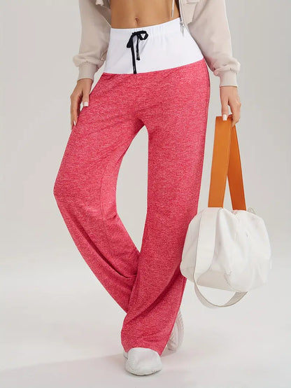 Ravelle – Pantaloni da jogging alla moda a vita alta e gamba larga