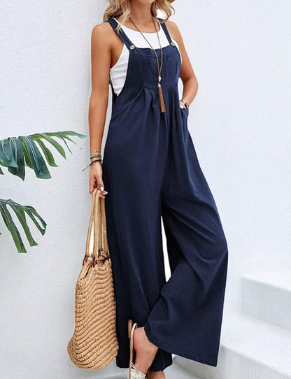 Saffron – Tuta a gamba larga in lino e cotone