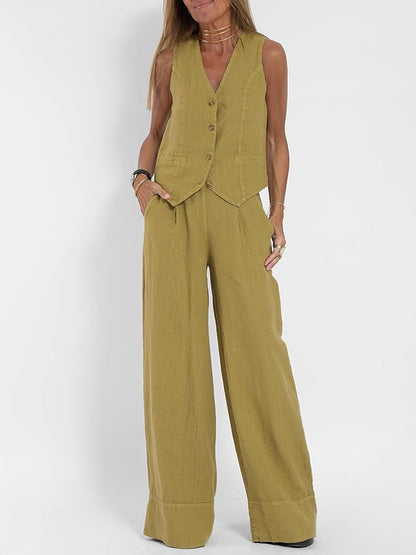 Soleil – Elegante completo di lino in due pezzi