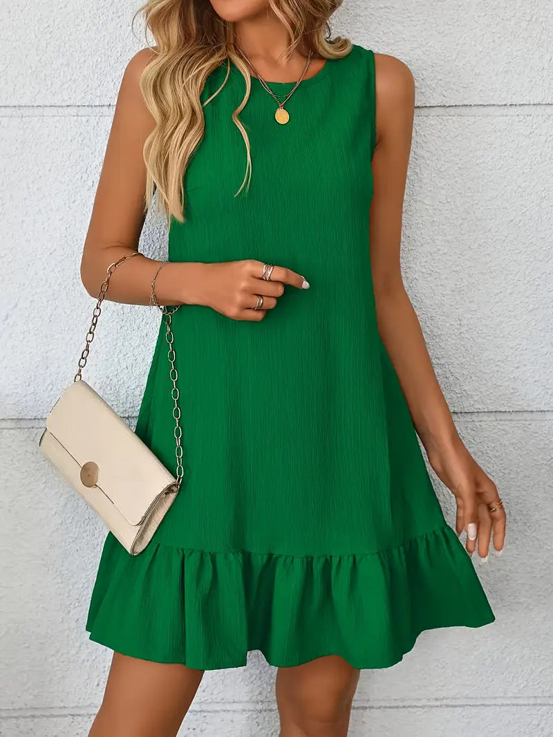 Luna – Abito senza maniche con bordi a balze alla moda