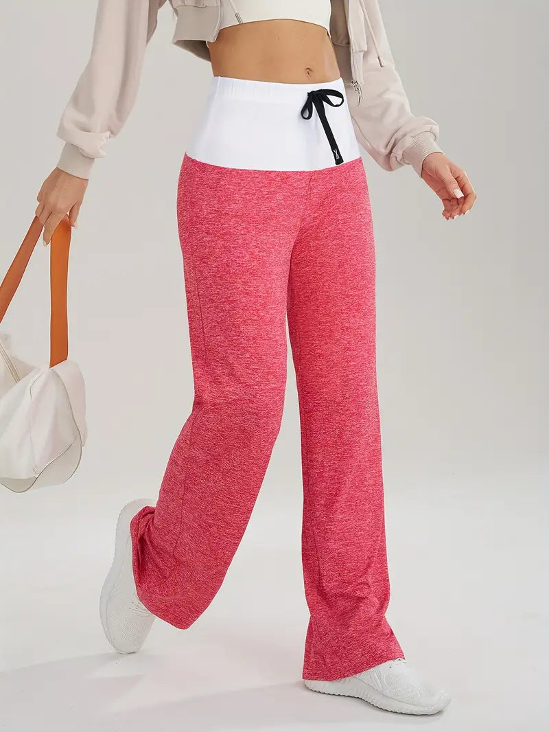 Ravelle – Pantaloni da jogging alla moda a vita alta e gamba larga