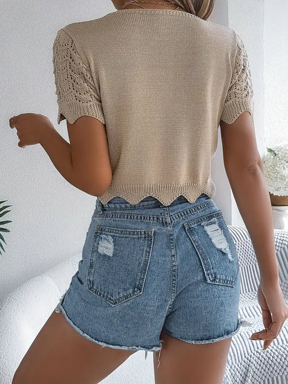 Zephyra – Elegante top in maglia all'uncinetto