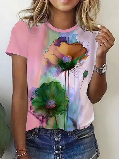 Damia – T-shirt con stampa floreale creativa