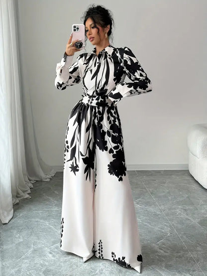 Minerva – Tuta floreale a gamba ampia