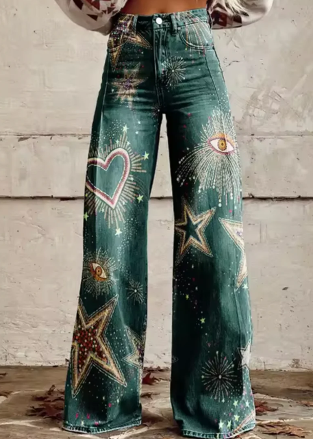 Anzhela - Pantaloni larghi con stampa colorata