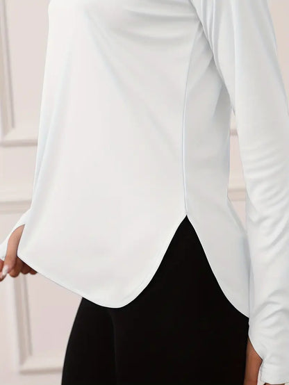 Viletta – Elegante e leggero top con cappuccio e maniche lunghe