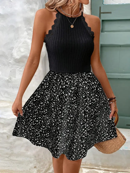 Novira – Abito allacciato al collo in maglia di cotone