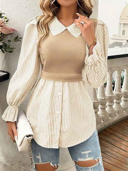 Chinee – Top elegante realizzato in cotone con effetto a due strati