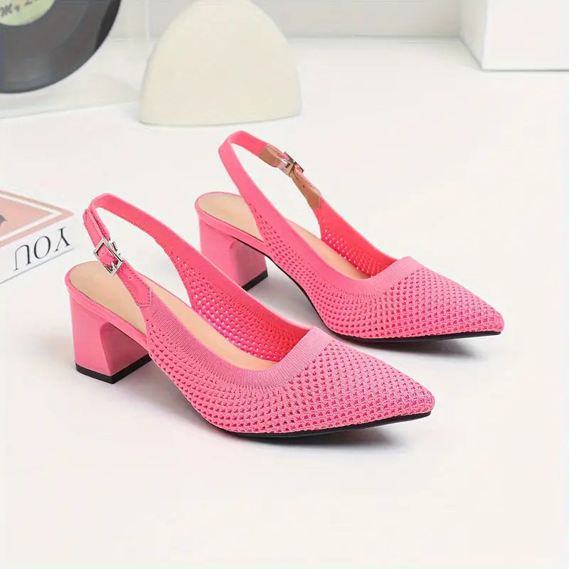 Rinika – Eleganti décolleté con cinturino posteriore realizzate in maglia a rete