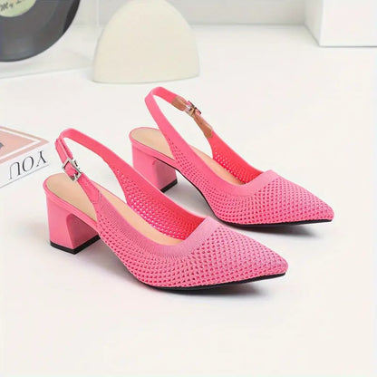 Rinika – Eleganti décolleté con cinturino posteriore realizzate in maglia a rete