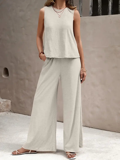 Faylisse – Elegante set da salotto senza maniche e gamba larga