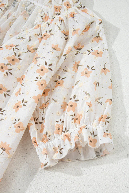 Yshel – Camicetta con stampa floreale e maniche a sbuffo