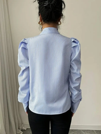 Kornelia – Elegante blusa oversize in cotone con fiocco