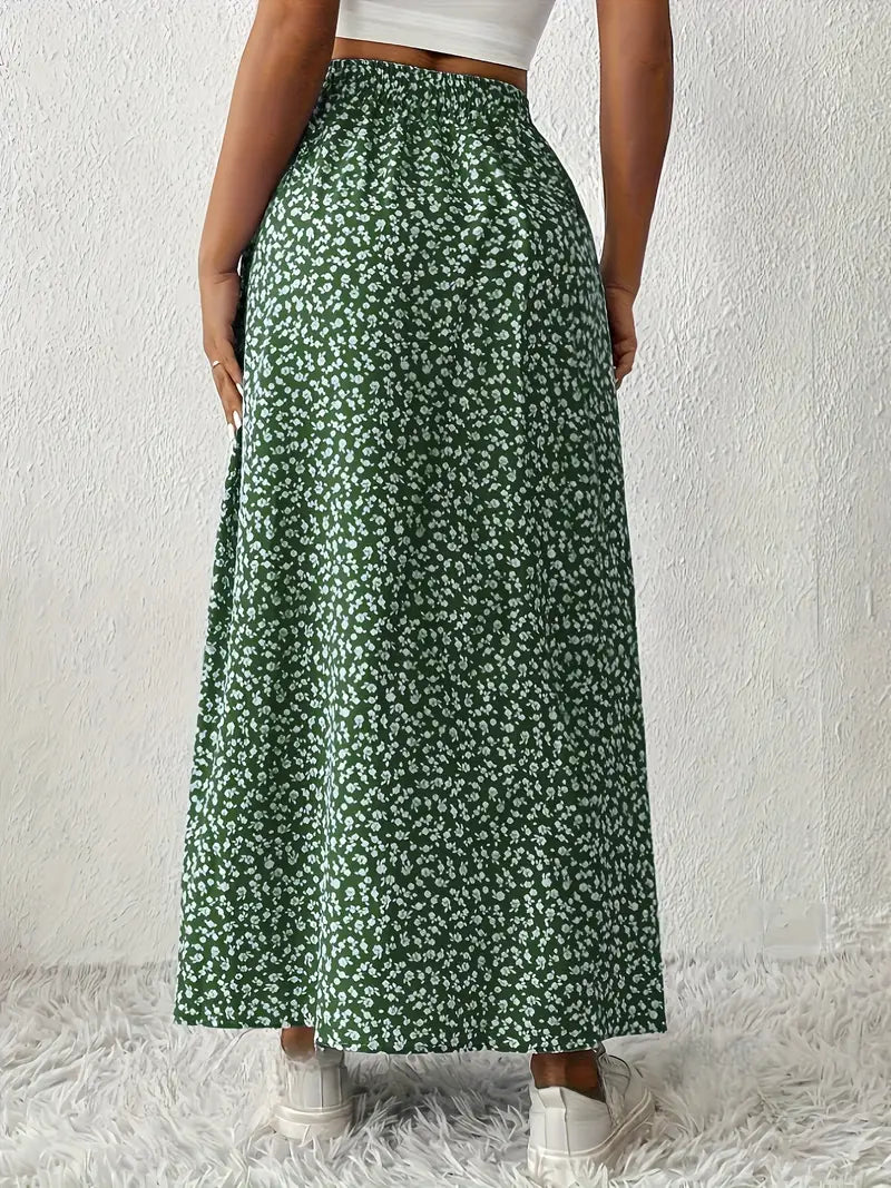 Aori – Eleganti gonne lunghe a vita alta con motivi floreali