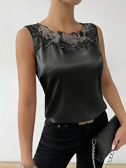 Isalina – Elegante top senza maniche in raso