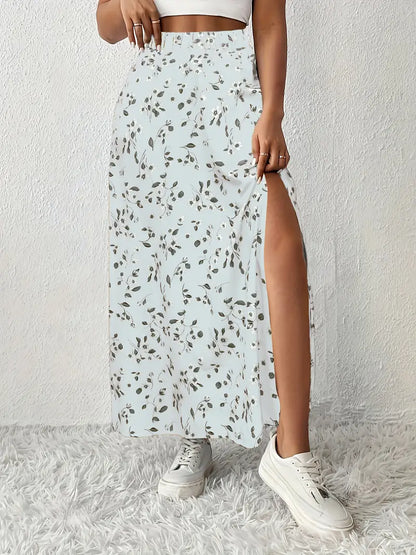 Louvina – Gonna lunga con spacco floreale