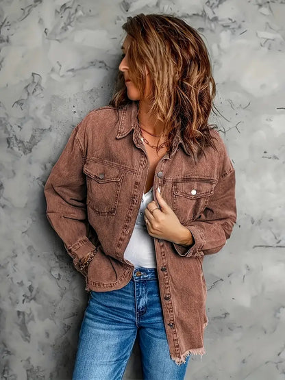 Wisteria – Giacca marrone realizzata in denim di cotone