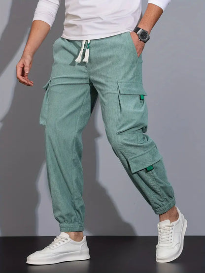 Aldrich - Pantaloni cargo casual solidi da uomo