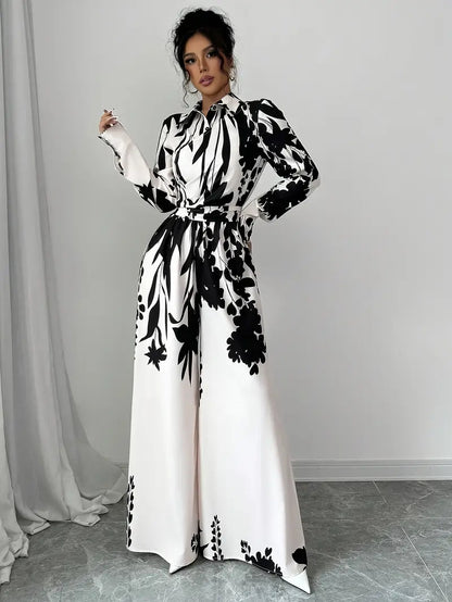 Minerva – Tuta floreale a gamba ampia