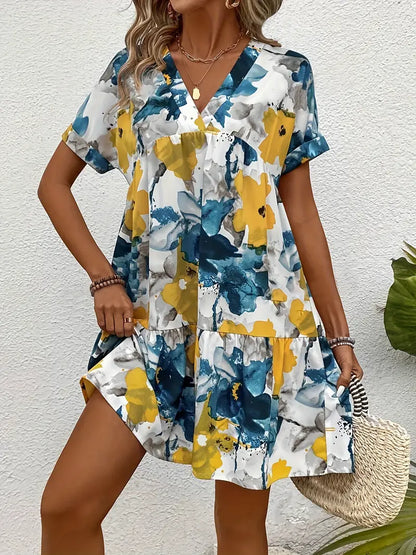 Evandria – Miniabito arioso con motivo floreale