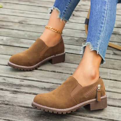 Ysadora – Scarpe di alta qualità in pelle scamosciata con tacco largo