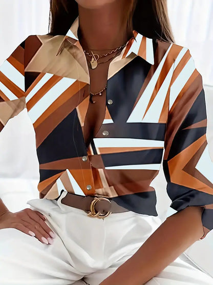 Elsinira – Elegante camicetta con bottoni stampati