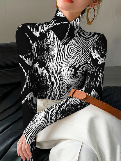 Gabriella - Top a collo alto e maniche lunghe