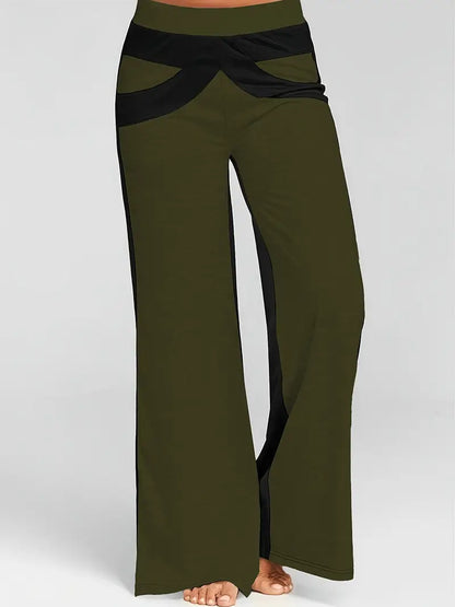 Xylaris – Pantaloni eleganti con gamba larga e design a blocchi di colore