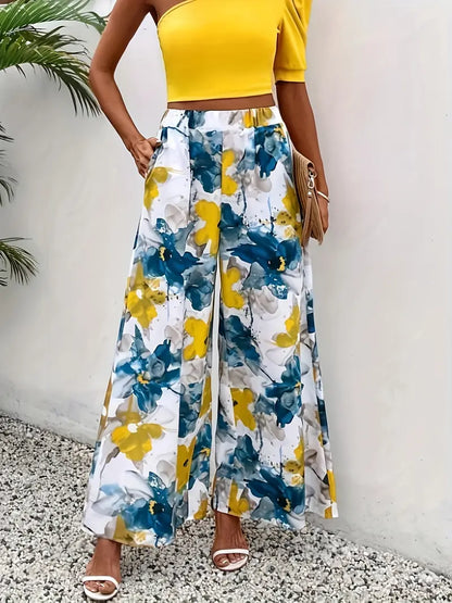 Syvaris – Pantaloni ampi con motivo floreale