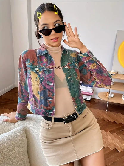 Hazel – Giacca corta in jeans colorata