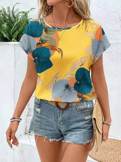 Amalthea – Camicetta girocollo con motivo floreale